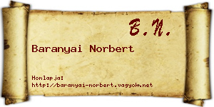 Baranyai Norbert névjegykártya